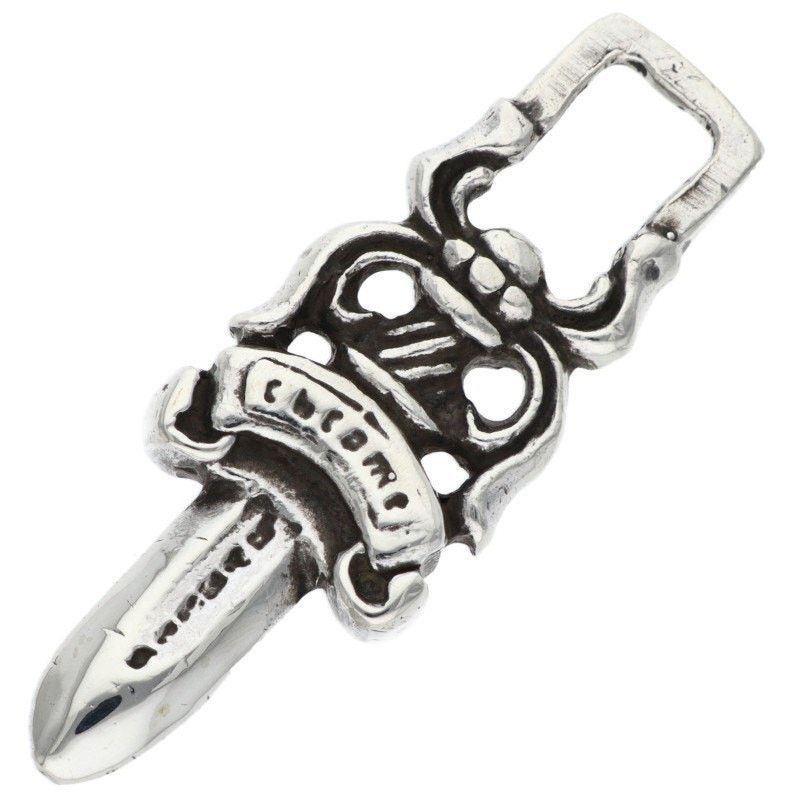 Chrome Hearts Silver Dagger Charm Necklace