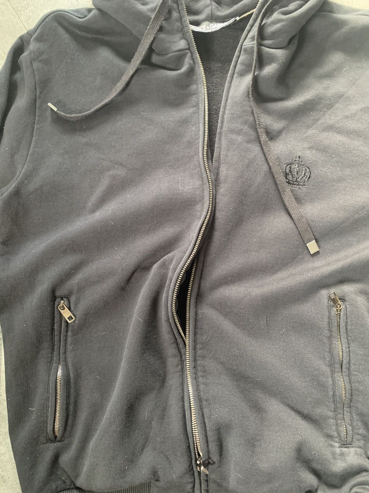 Dolce & Gabbana black hoodie full zip black crown Size US M / EU 48-50 / 2 - 9 Thumbnail