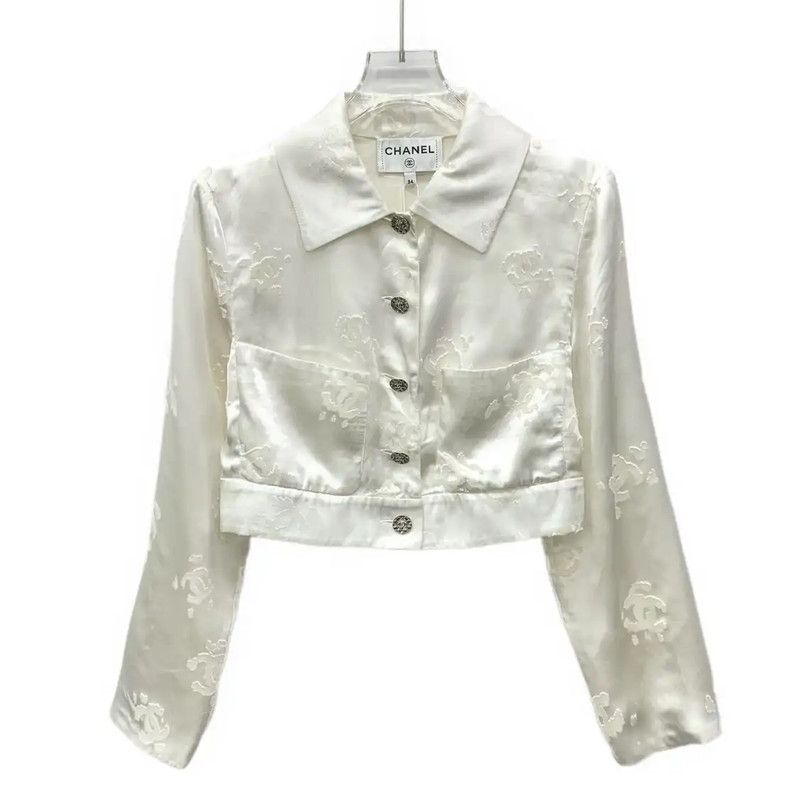 Chanel Chanel Beig Silk Women's Jacket 0089 Size XXS / US 00 / IT 34 - 1 Thumbnail