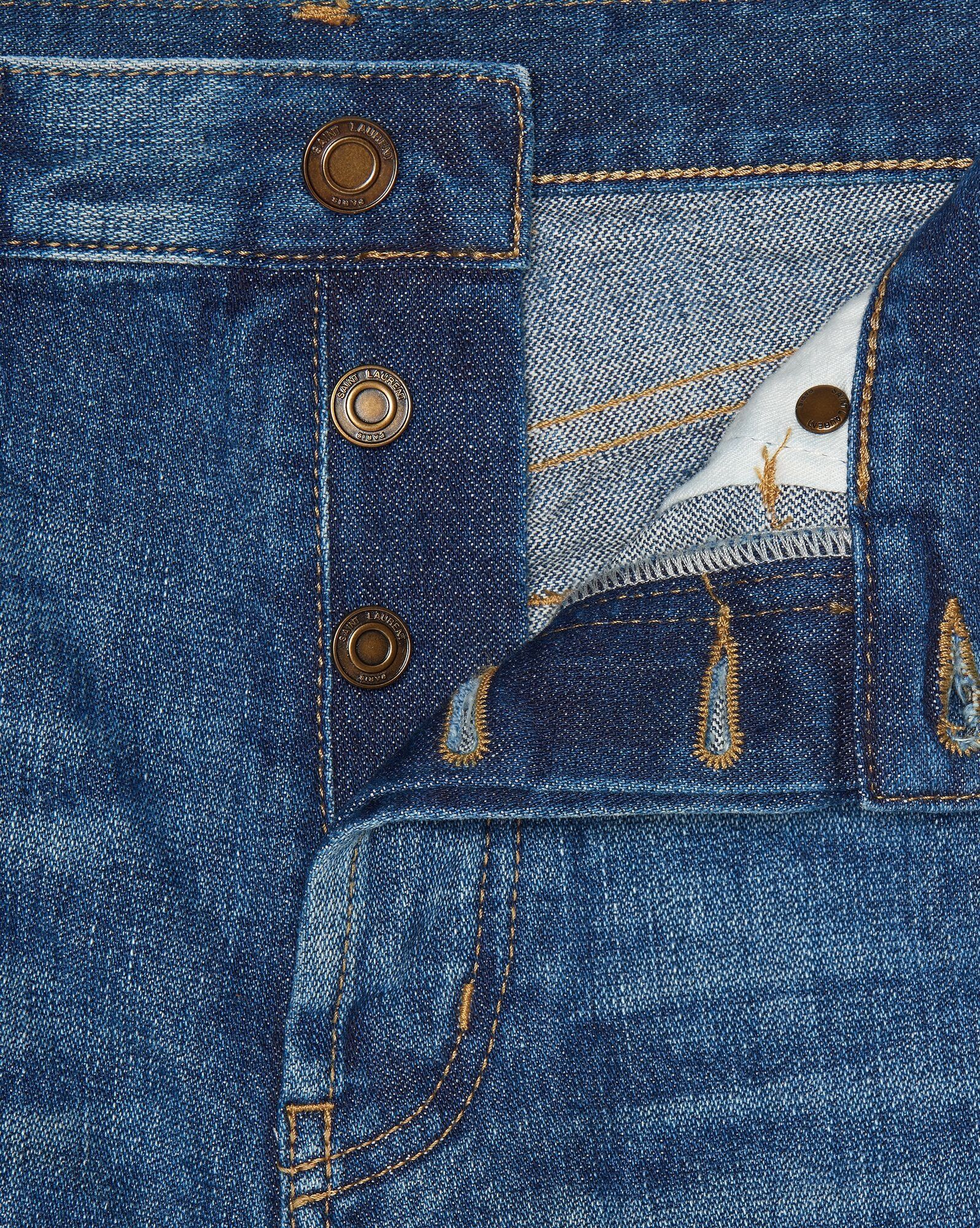 Saint Laurent Paris o1s1wg110125 657007 Slim-Fit Short Ink Wash Denim in Blue Size 25" / US 0 / IT 36 - 3 Thumbnail