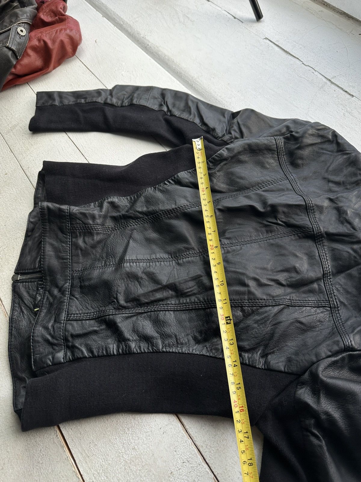 Other 🚨Y2K RICK OWENS TYPE DIRTY SLIM FIT ZIP LEATHER JACKET Size XS / US 0-2 / IT 36-38 - 14 Thumbnail