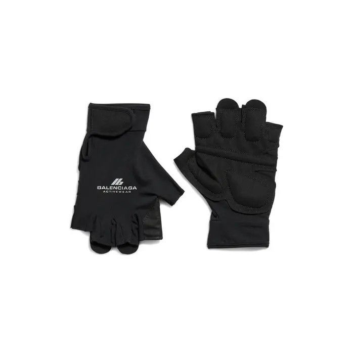 Balenciaga o1w1db10126 Size: S / Activewear Open Finger Gloves in Black Size ONE SIZE - 1 Thumbnail