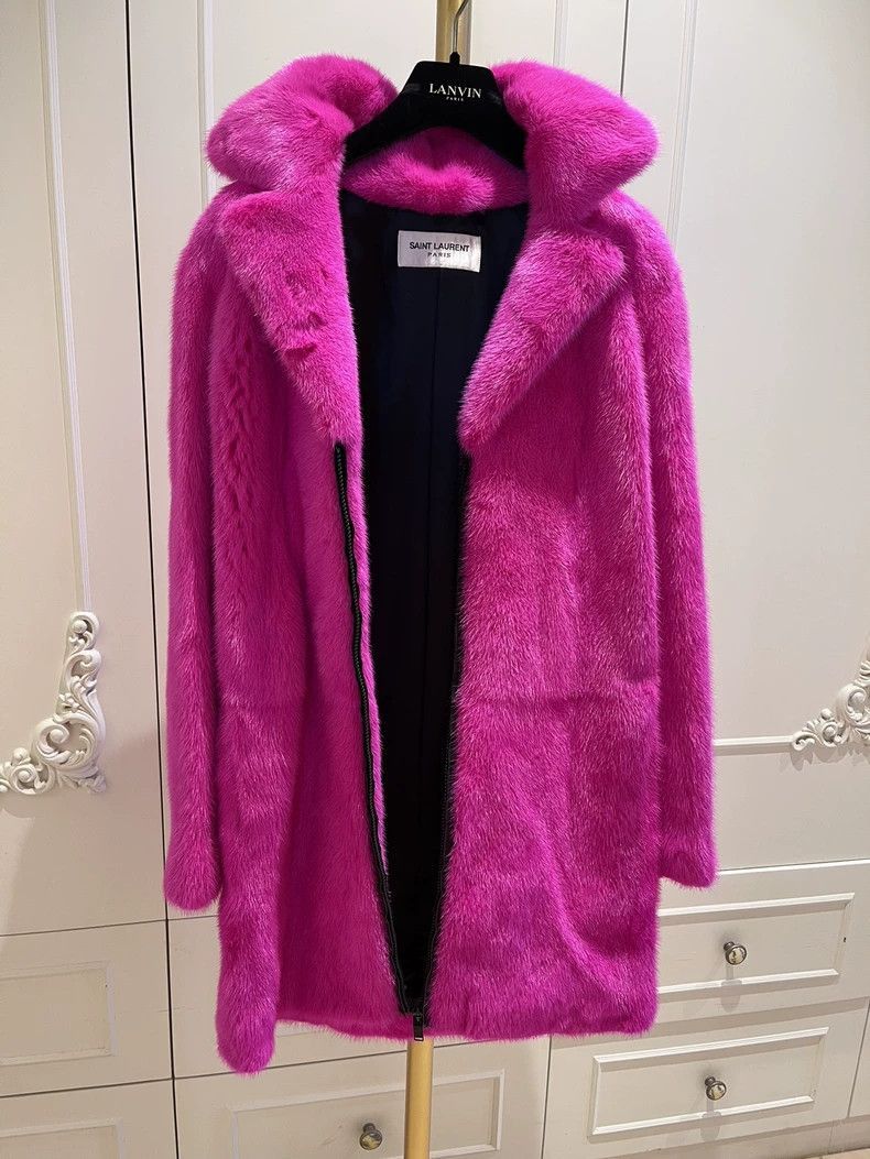 Saint Laurent Paris Saint Laurent Paris Saint Laurent Paris Pink mink fur coat Size US XS / EU 42 / 0 - 2 Thumbnail
