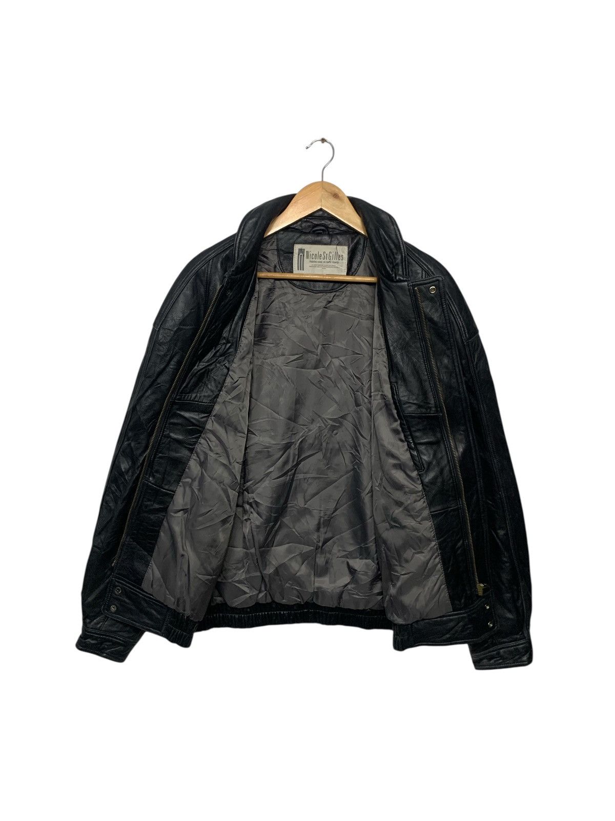 Vintage 90's Nicole St Gilles Zipper Down Leather Jacket