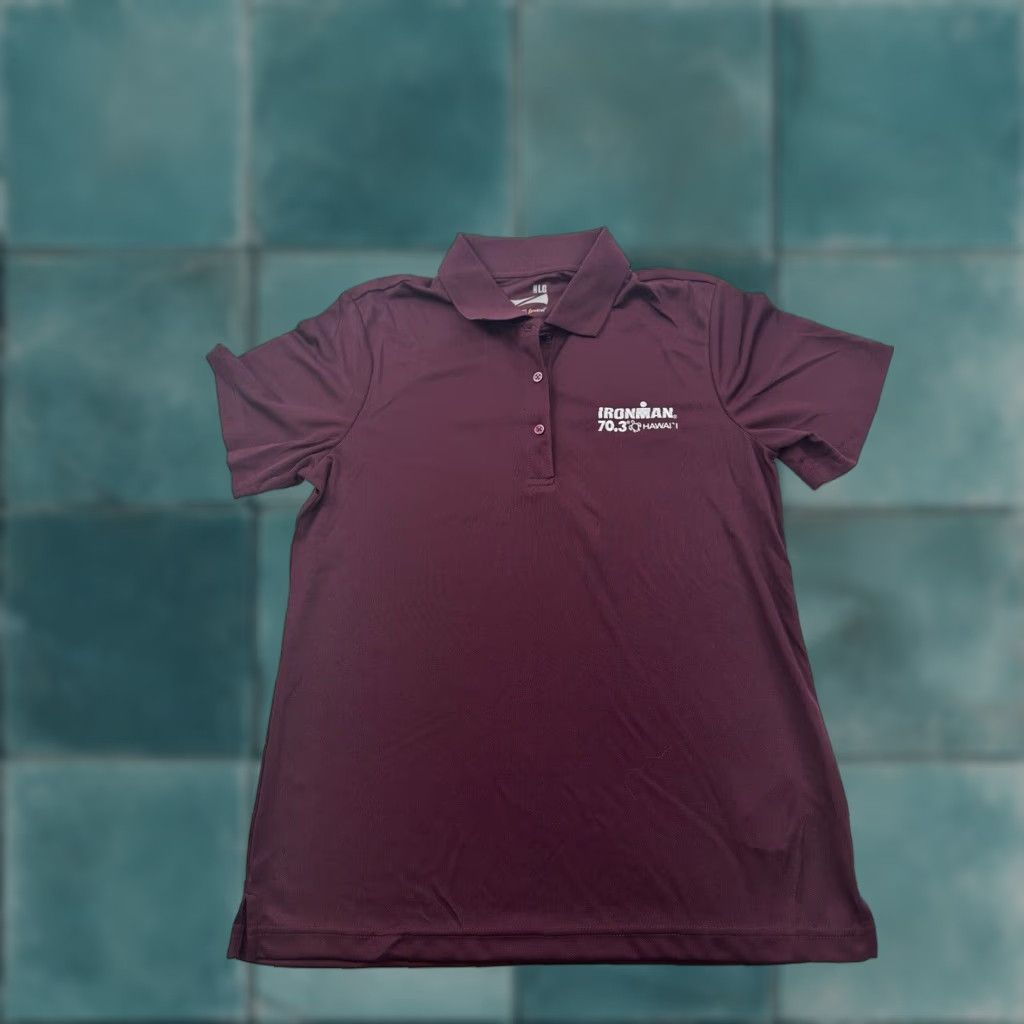 Vintage Ironman Shirt Women's Large Red Polo Short Sleeve Triathlon Hawaii 70.3 Size L / US 10 / IT 46 - 1 Thumbnail