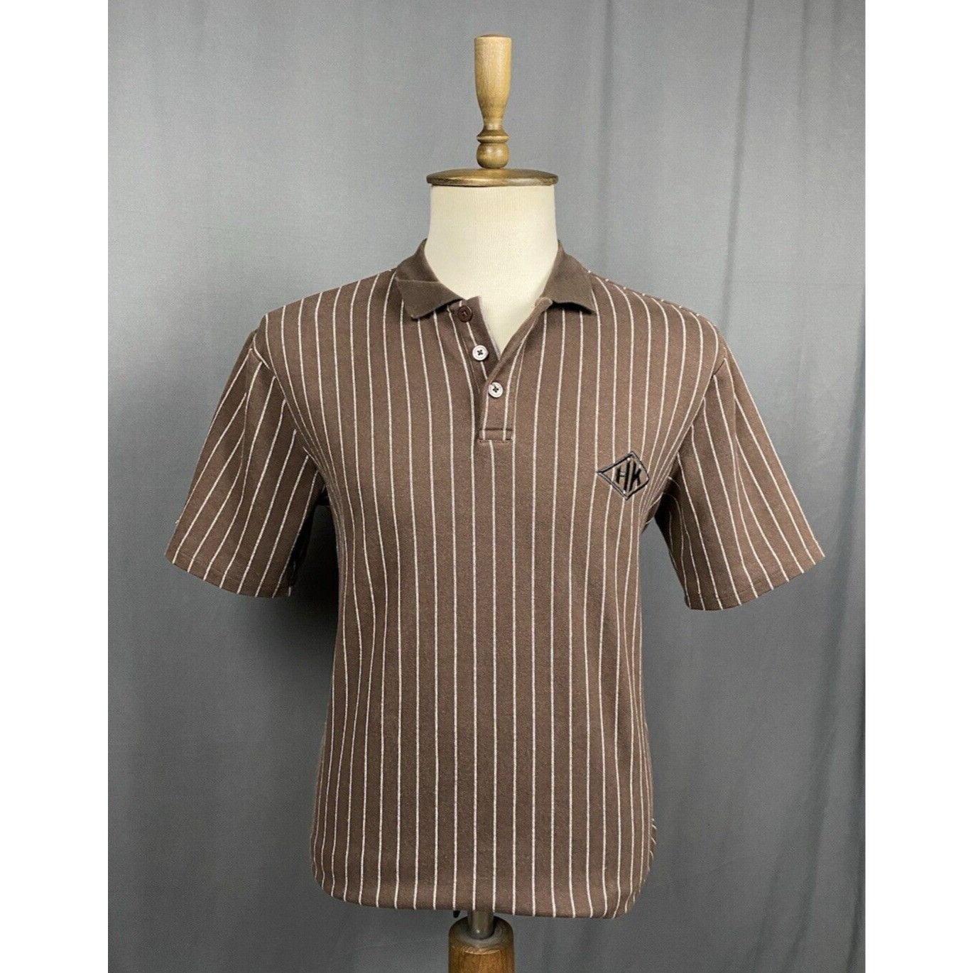 Han Kjobenhavn Han Kjobehavn Men's Brown Relaxed Fit Striped Polo T-Shirt S Size US S / EU 44-46 / 1 - 1 Thumbnail