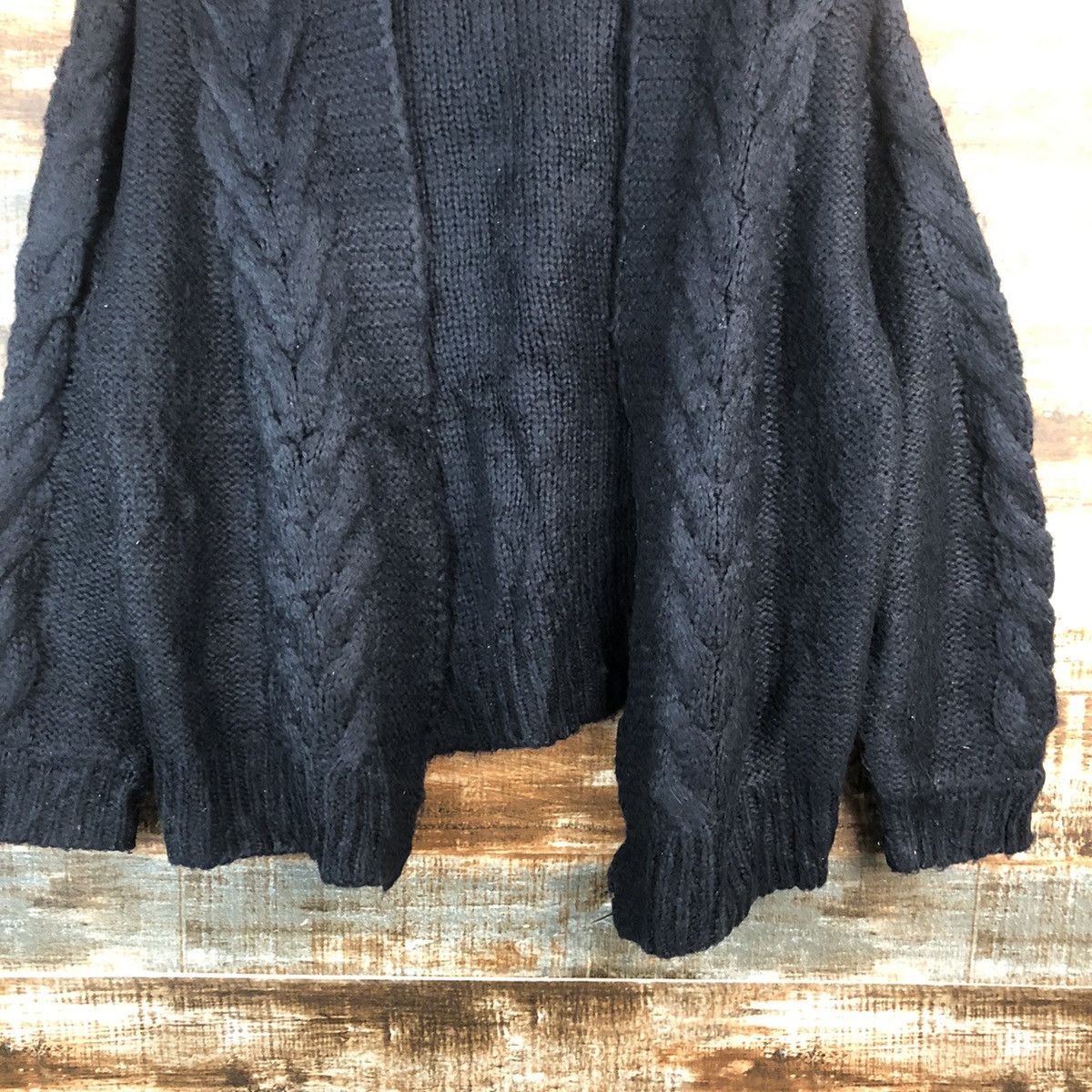 Homespun Knitwear Choco Raffine Black Cardigan Knitwear #A2356 Size XL / US 12-14 / IT 48-50 - 3 Thumbnail
