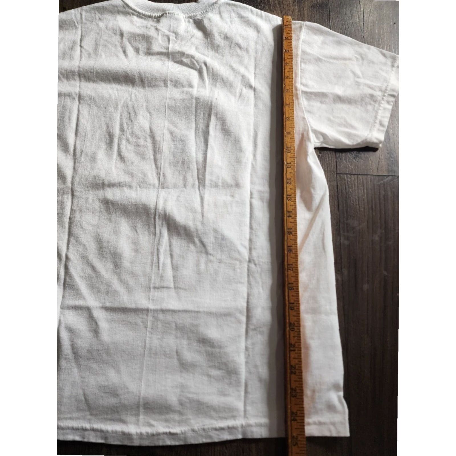 Vintage VINTAGE American Flag July 4th 2000 Bartow FL White Distressed Short Sleeve Mens Cotton T Shirt Size US M / EU 48-50 / 2 - 3 Thumbnail