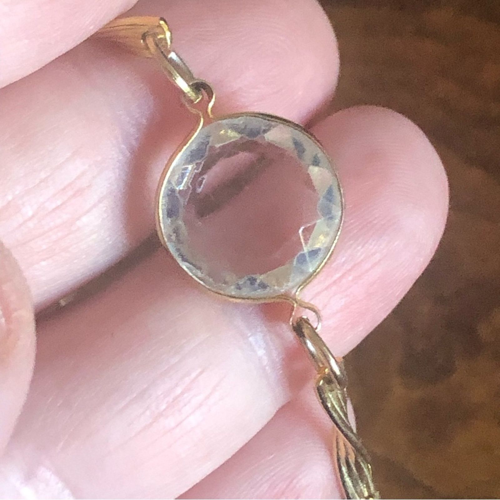 Vintage Vintage twisted gold bar clear quartz bracelet Size ONE SIZE - 5 Thumbnail