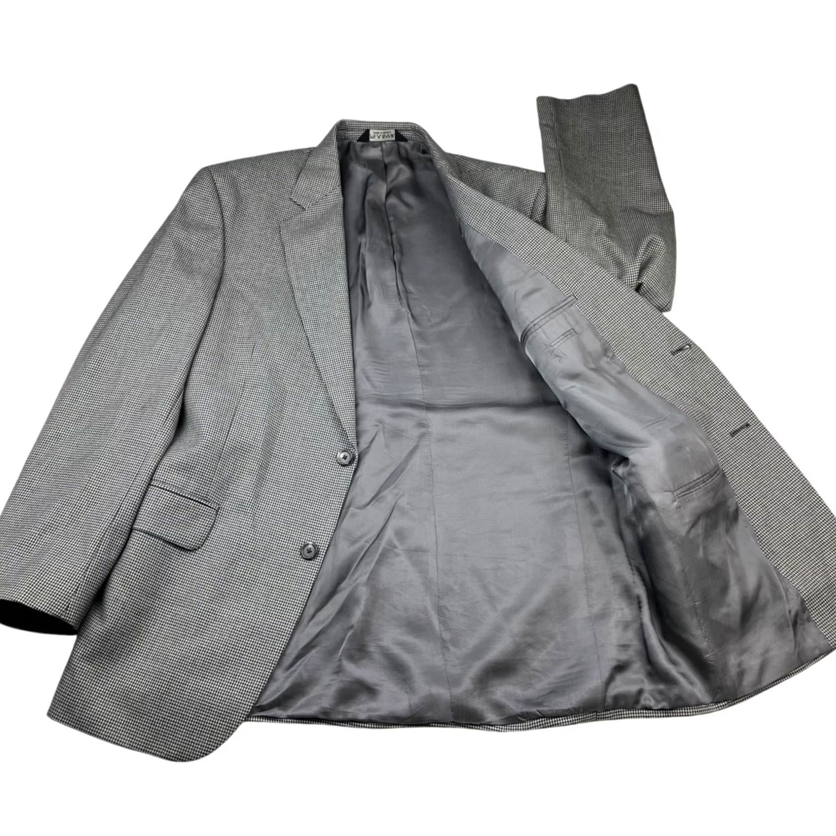 Jos. A. Bank Jos A Bank Men's Gordon Blazer Gray Houndstooth Wool 2-Button 41R Size 42R - 3 Thumbnail