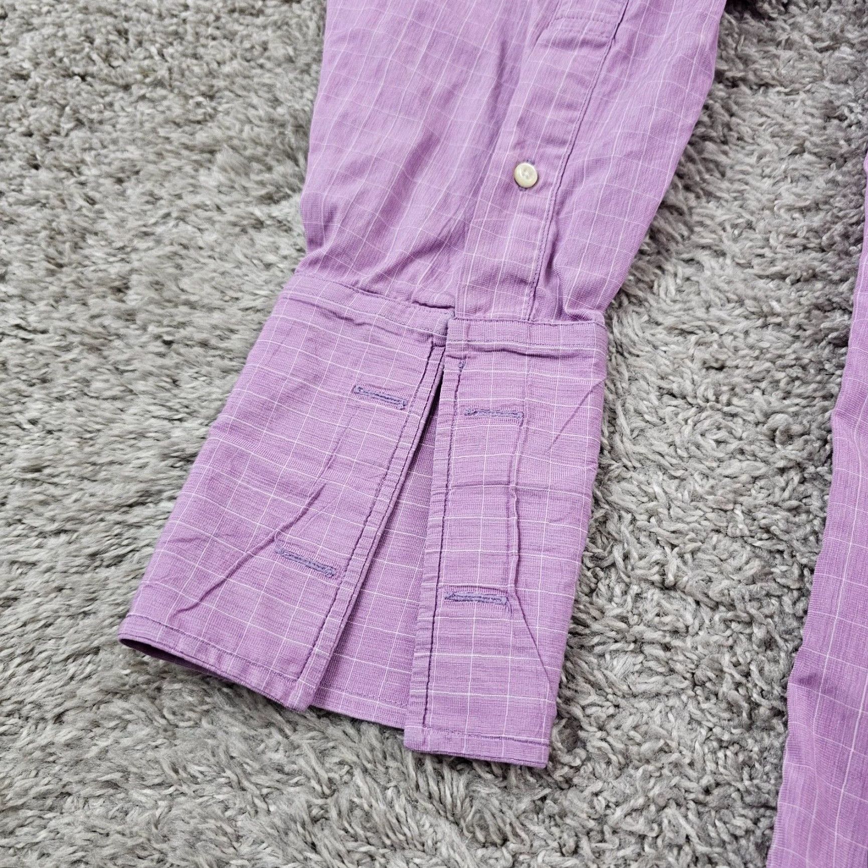 Brooks Brothers VINTAGE Brooks Brothers Plaid Shirt Mens Large L Purple Long Sleeve French Cuff USA Size US L / EU 52-54 / 3 - 2 Thumbnail