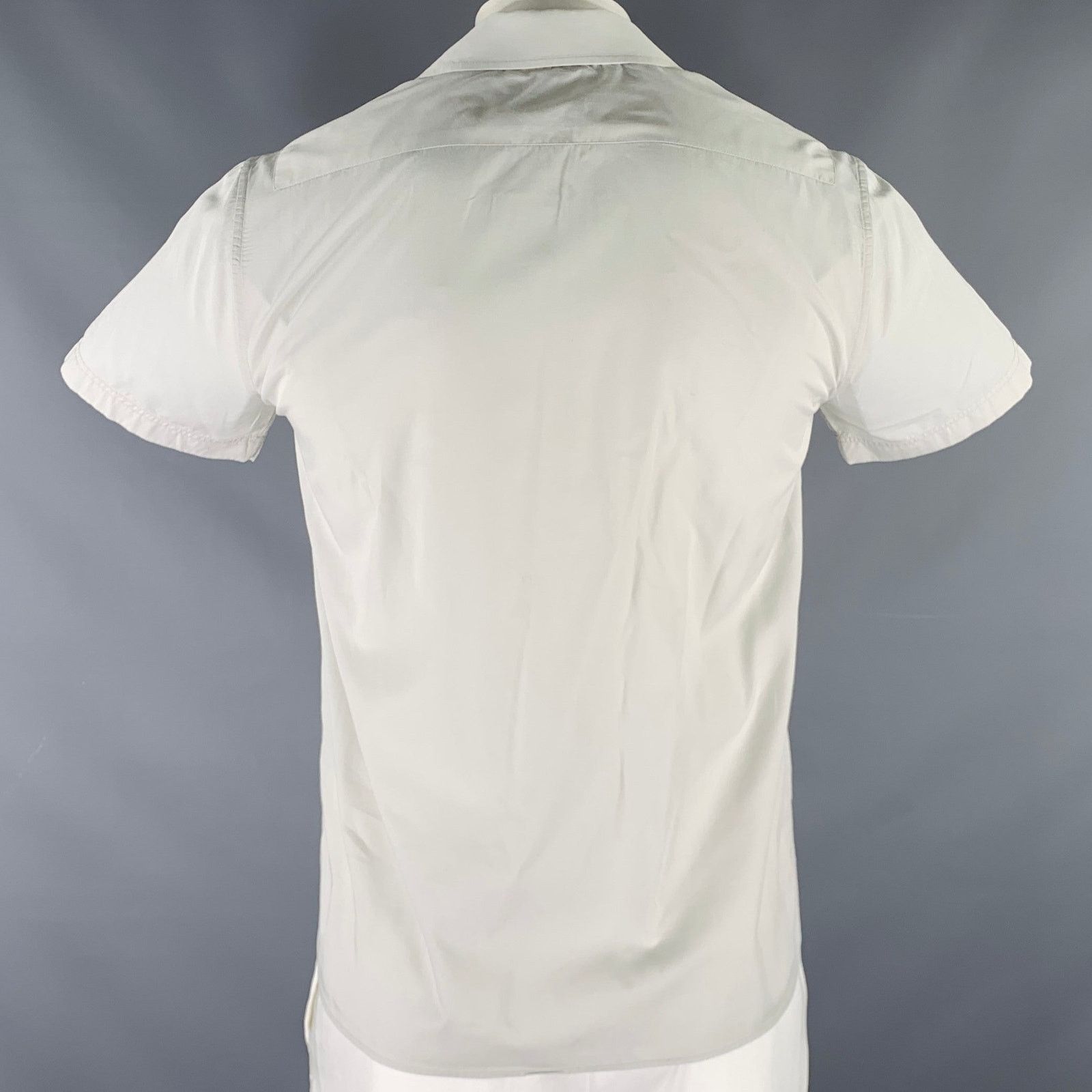 Marc Jacobs MARC JACOBS Grey Light Blue Cotton Short Sleeve Shirt Size US S / EU 44-46 / 1 - 3 Thumbnail