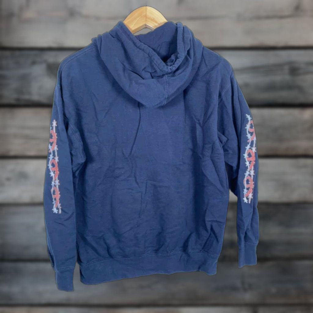 Vintage VINTAGE Juice Wrld RIP Hoodie Sweatshirt Mens Medium Dark Blue 999 Rap Hip Hop Music Heavyweight Pockets Pullover Crew Neck Cotton Blend Cotton Fleece Size US M / EU 48-50 / 2 - 1 Thumbnail