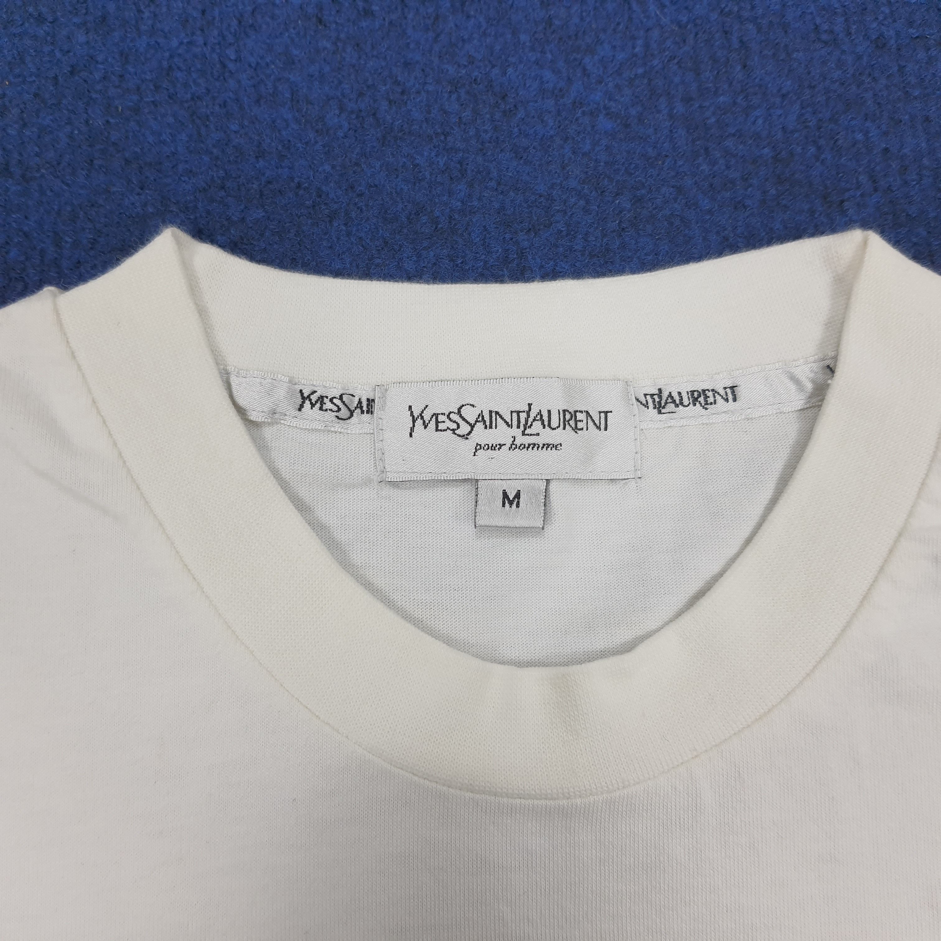 Vintage Yves Saint Laurent YSL Center Logo Designer Tshirt
