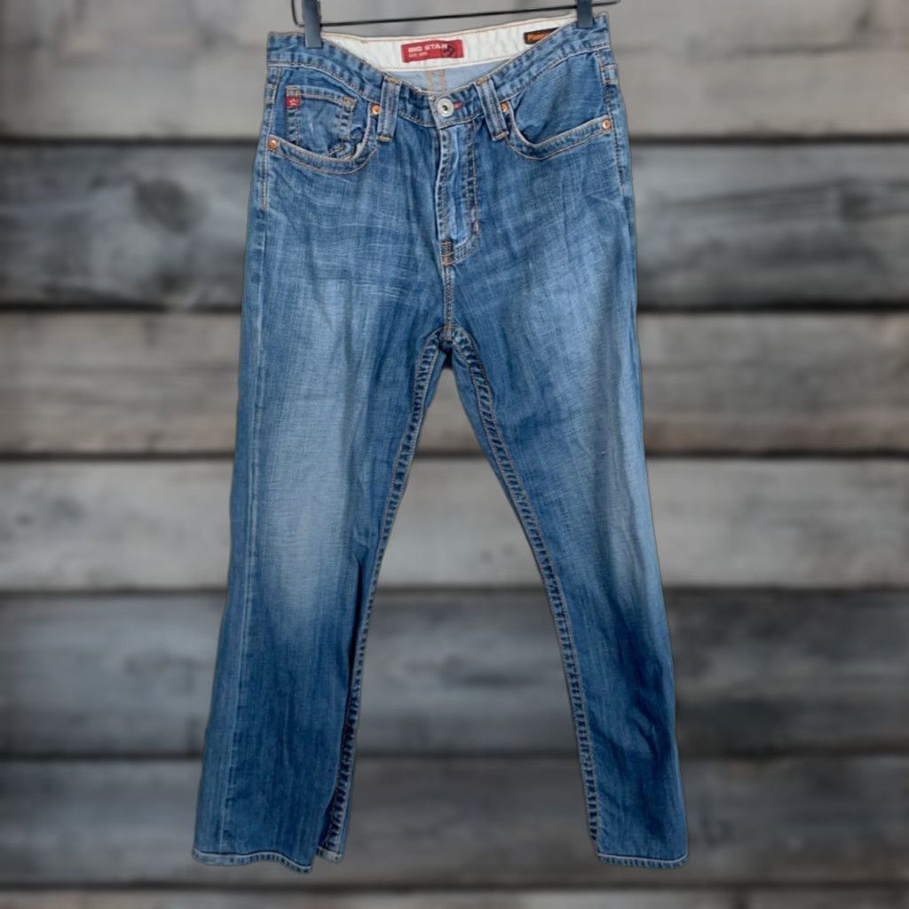 Denime VINTAGE Big Star Jeans Bootcut 5-Pocket Men's 30 x 29 Blue Denim Boot Cut Regular Rise Midi 90s Grunge Retro US Made Size US 30 / EU 46 - 1 Thumbnail