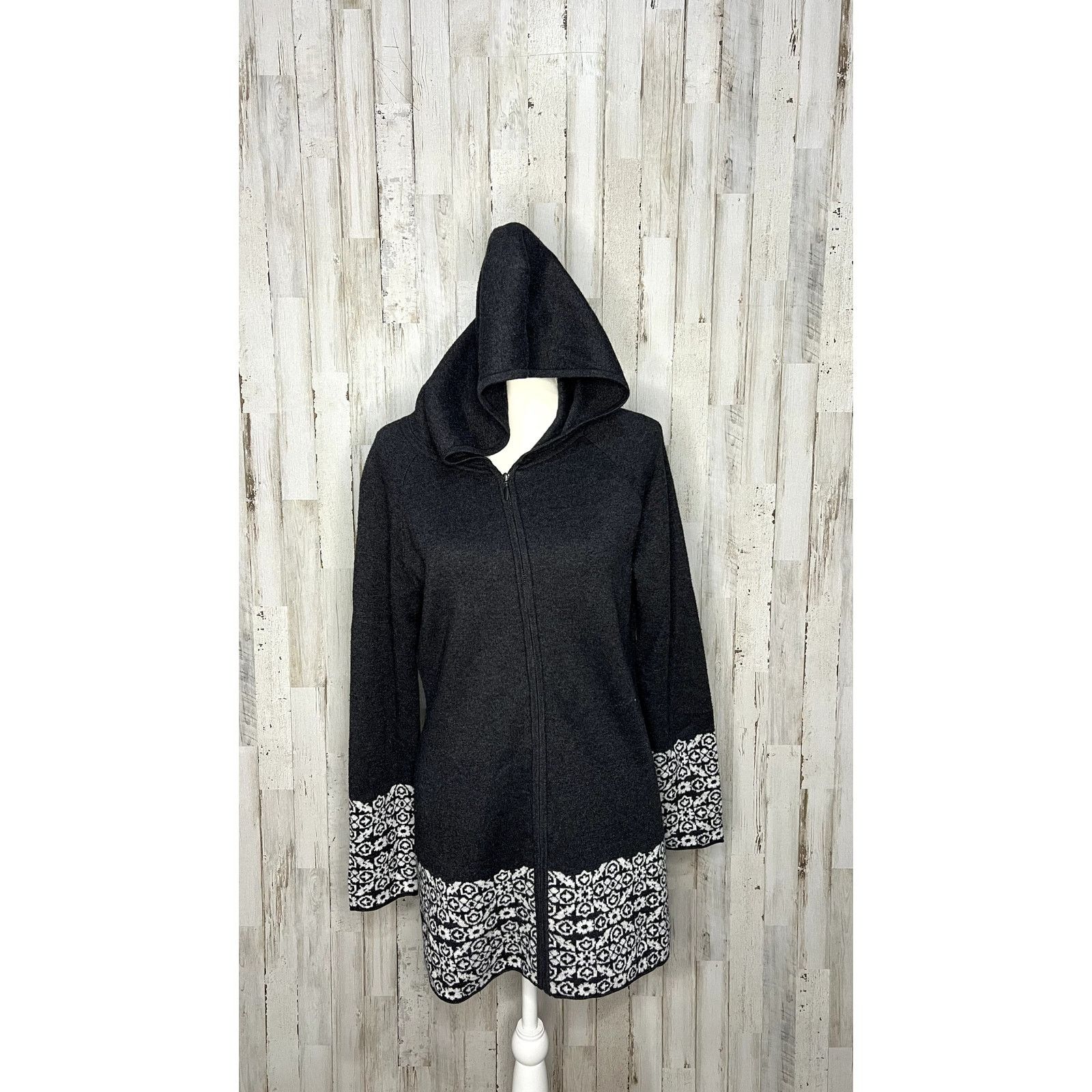 Cynthia Rowley Cynthia Rowley Women's Medium Gray Hooded Full-Zip Cardigan Size M / US 6-8 / IT 42-44 - 1 Thumbnail