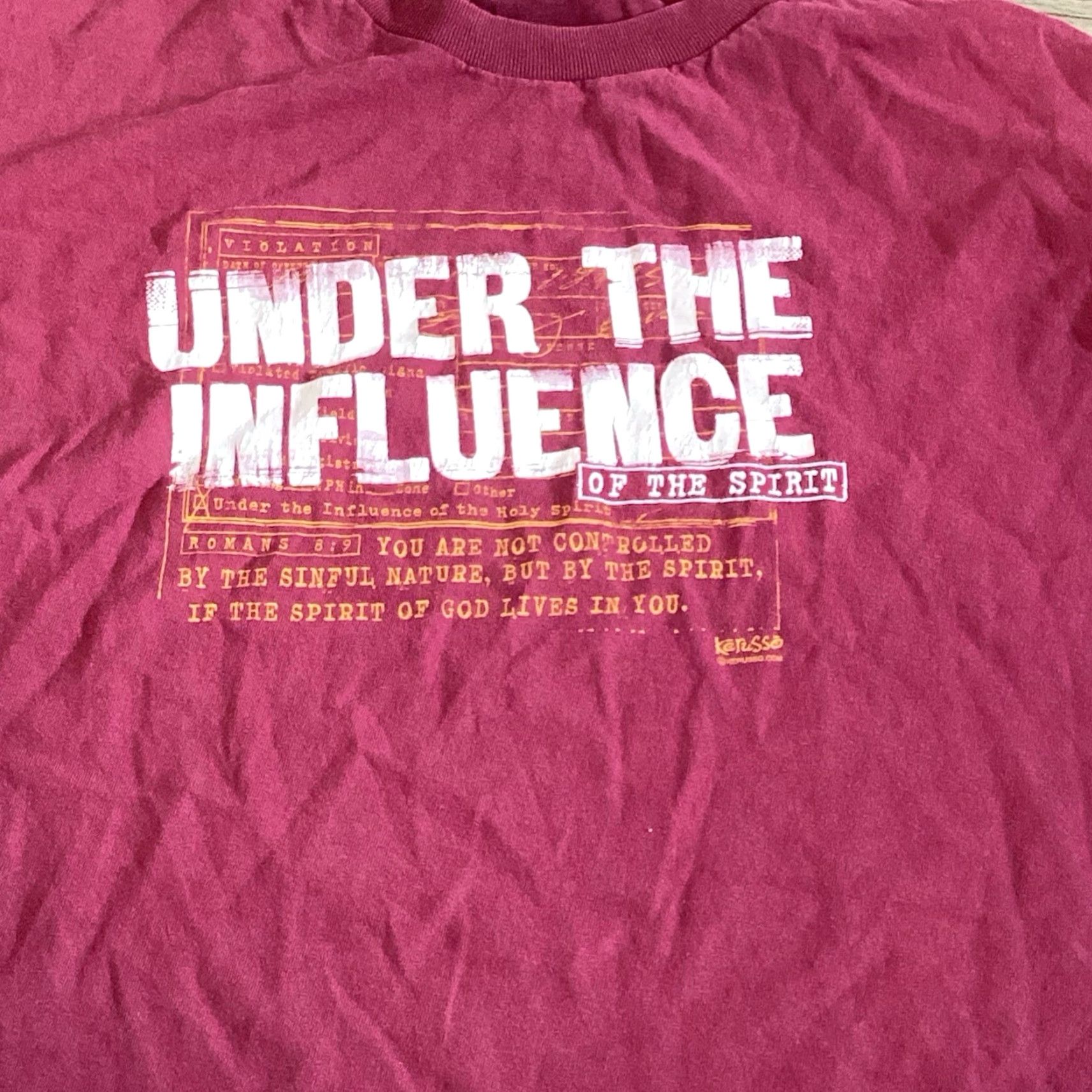 Vintage VINTAGE Alstyle T-Shirt Red Short Sleeve Crew Neck XL Jesus Comedy Drug Under The Influence Of The Spirit 2000s Mens Size US XL / EU 56 / 4 - 3 Thumbnail