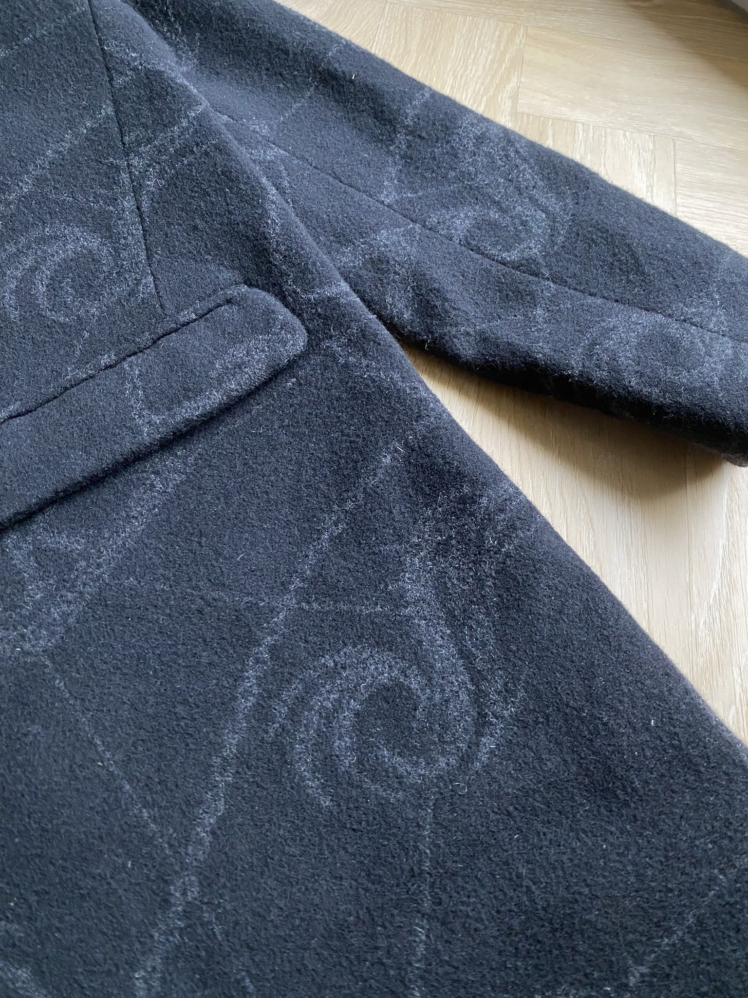 Acne Studios NWT $800 - Bankers Trench - Black Jacquard Logo Wool Size US M / EU 48-50 / 2 - 8 Thumbnail