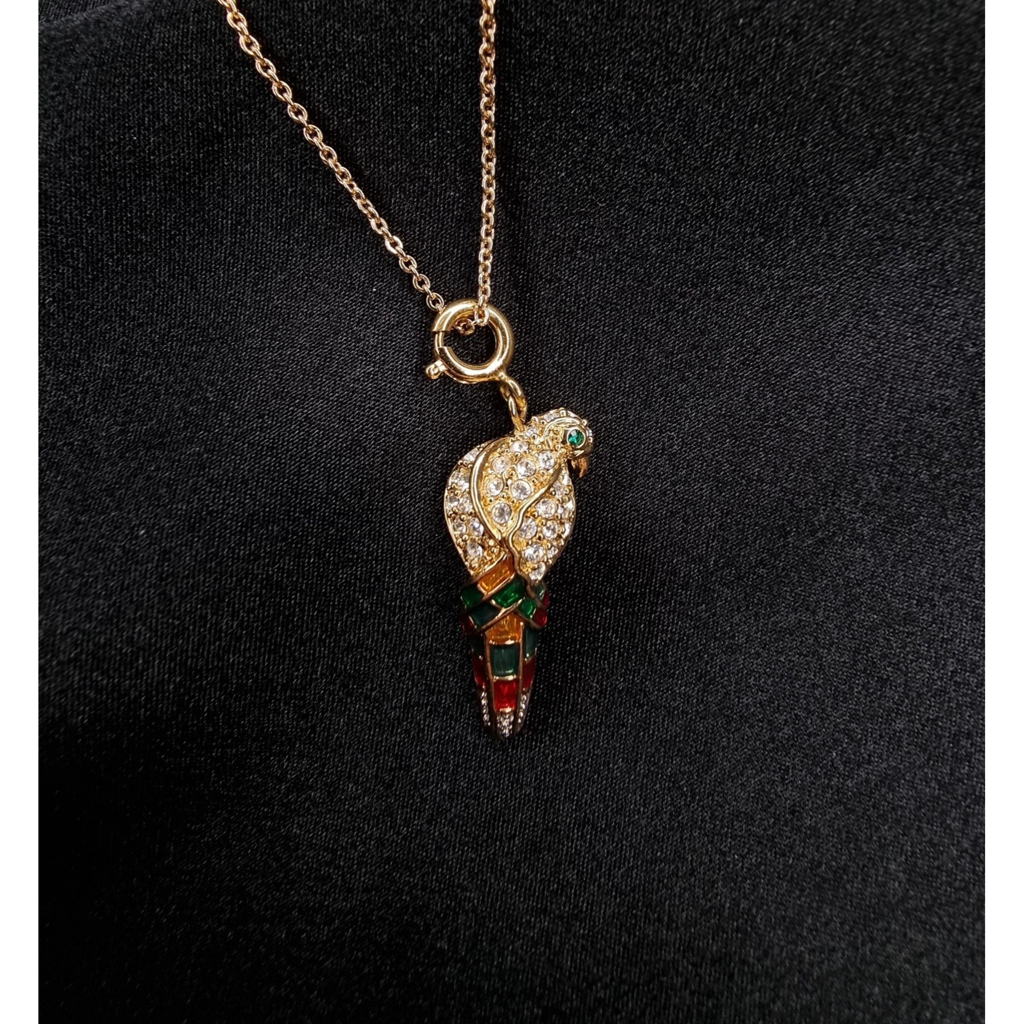 Vintage Vintage Nolan Miller Gold-Tone Parrot Pendant Necklace With Size ONE SIZE - 1 Thumbnail