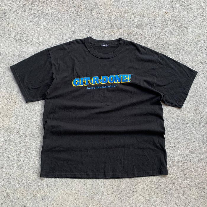Vintage 00's Larry The Cable Guy Git-R-Done Blue Collar T-shirt | Grailed
