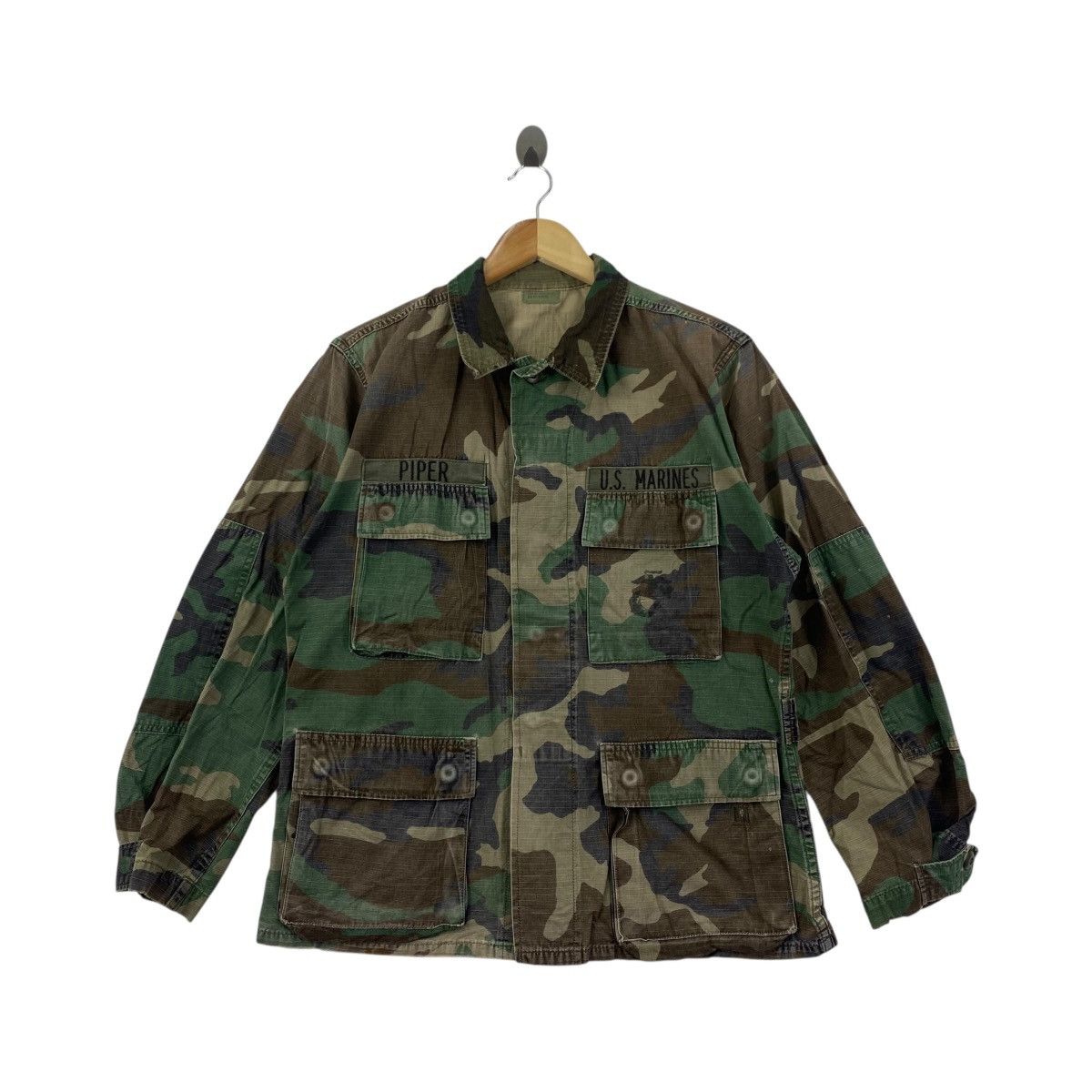 Vintage 80s US Marines Jungle Camouflage Shirt Jacket