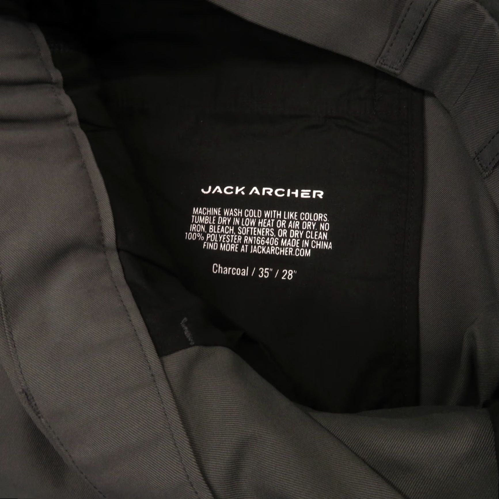 Vintage Jack Archer Pants Mens 35x28 Jetsetter Charcoal Grey Travel Trousers Chino Straight Slim 5-Pocket Gray Modern City) Size US 35 - 6 Thumbnail