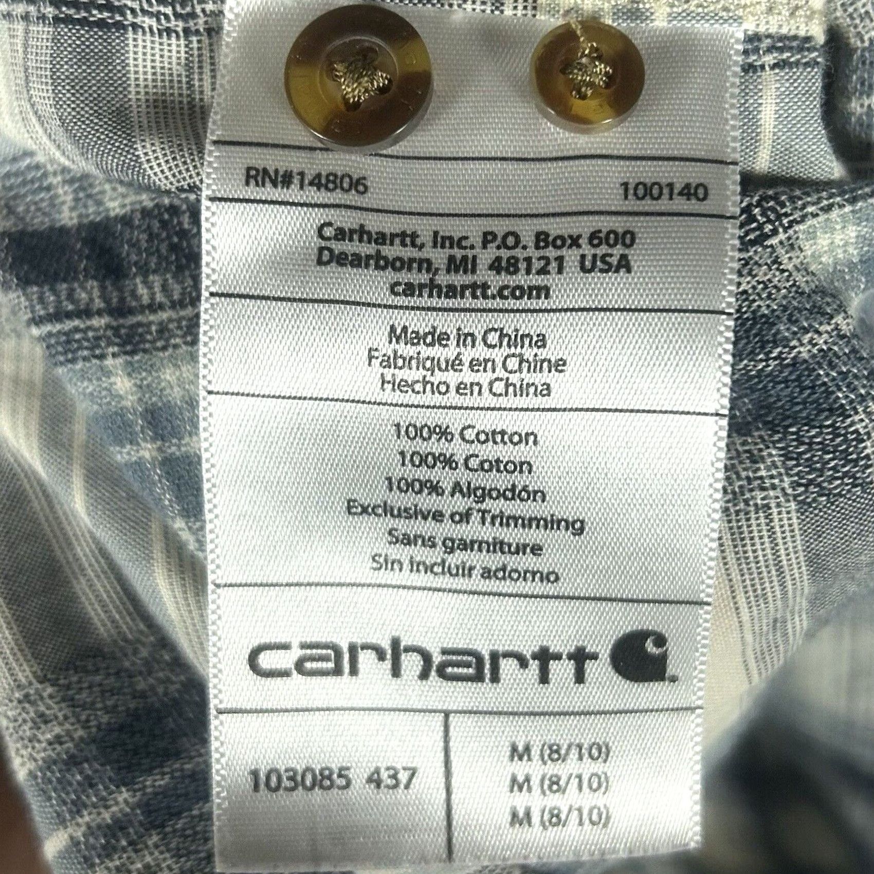 Carhartt Carhartt Shirt Womens M Plaid Long Sleeve Button-Up Workwear Size M / US 6-8 / IT 42-44 - 4 Thumbnail