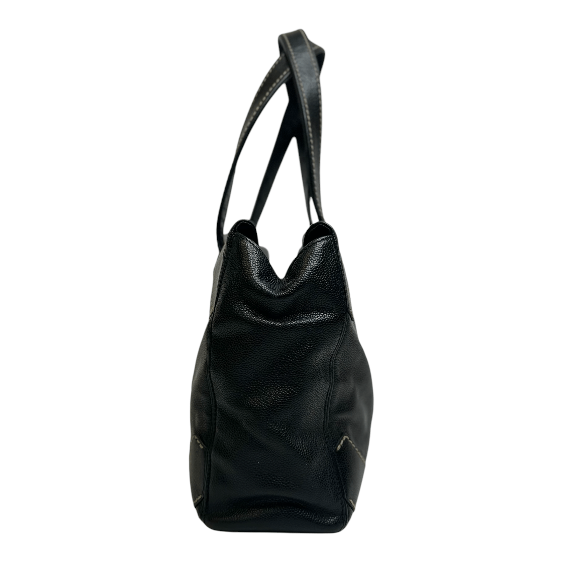 Chanel Chanel Caviar CC Stitched Medium Tote Black Size ONE SIZE - 9 Thumbnail