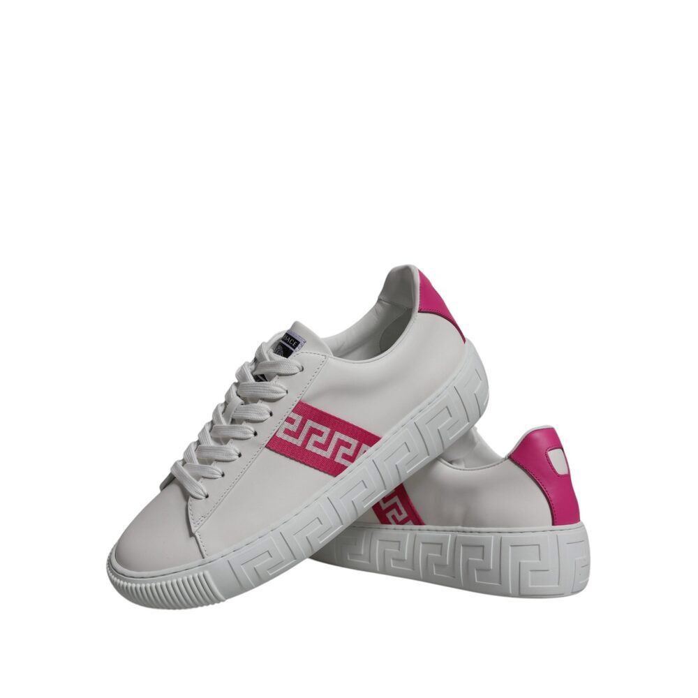 Versace Versace White Pink Greca Print Platform Low Top Sneakers Sho Size US 9 / EU 42 - 8 Thumbnail