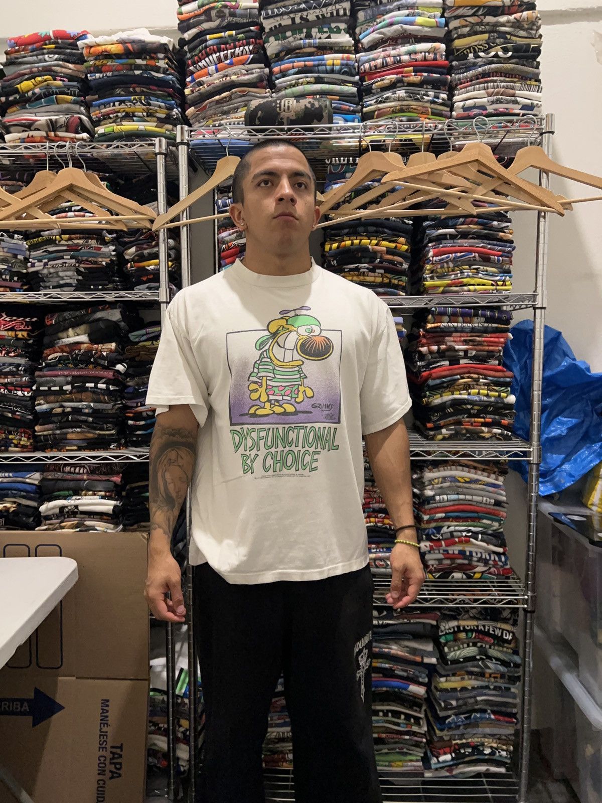 Vintage 1992 Grimmy Dysfunctional by Choice Single Stitch Promo Tee Size US XL / EU 56 / 4 - 2 Thumbnail