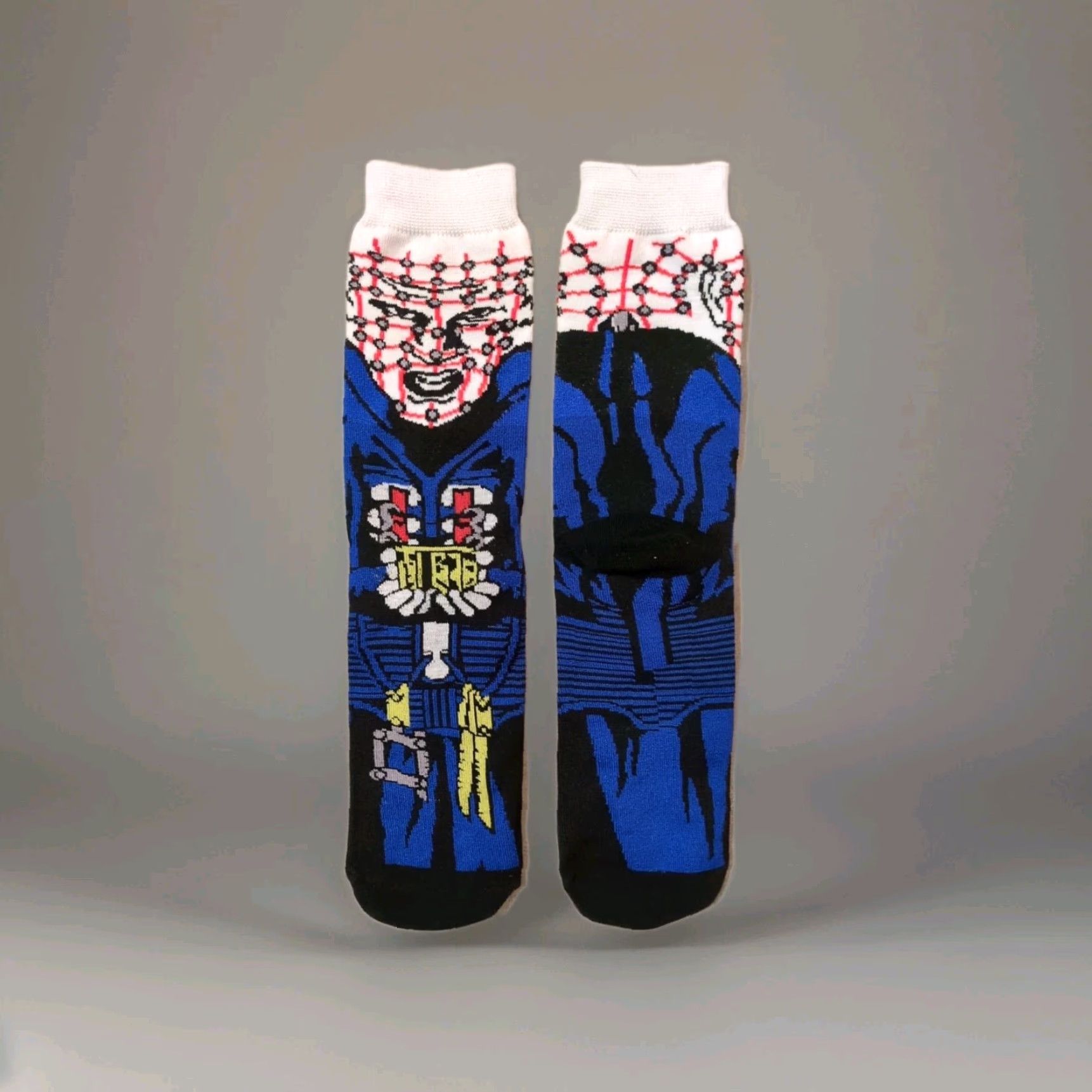 Vintage Hellraiser Pinhead Character Themed 360 Crew Socks Blue Fun Horror One Size Size ONE SIZE - 3 Thumbnail