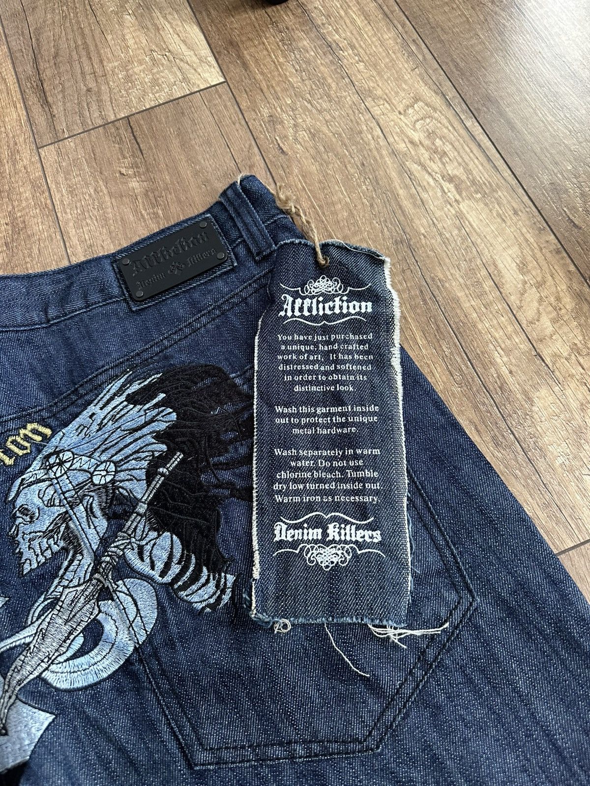 Affliction Affliction NEW Vintage Y2K Jeans Pants Embroidered Logo Size US 38 / EU 54 - 9 Thumbnail