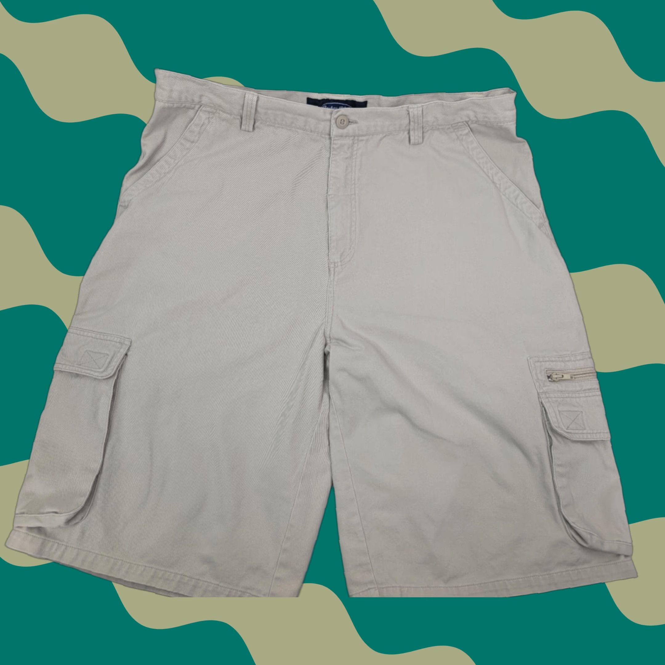 Anchor Blue VINTAGE Anchor Blue Cargo Shorts Zip Pocket Men's 40 Beige Skate Baggy Outdoors Y2K Size US 40 / EU 56 - 1 Thumbnail