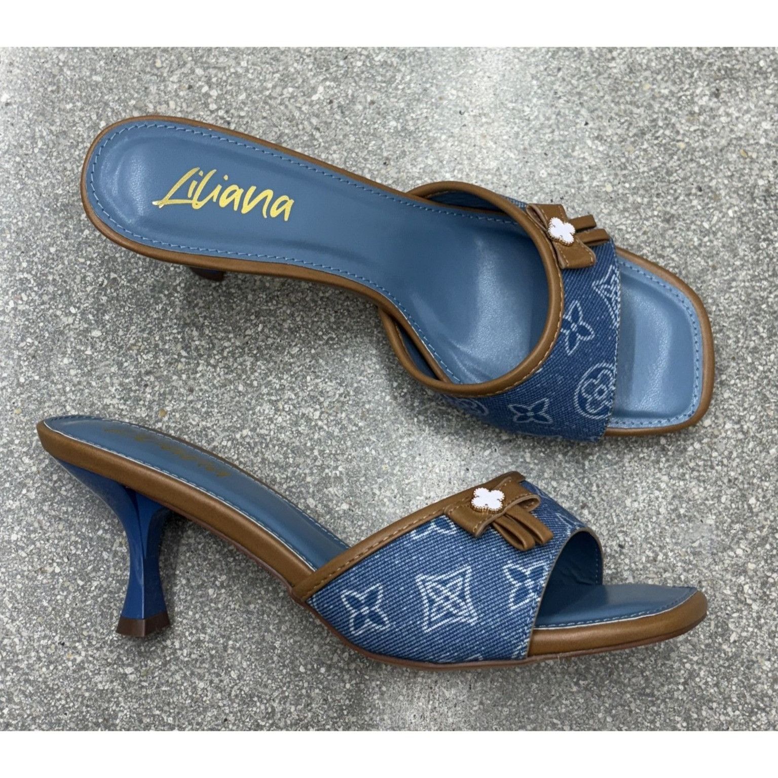 Other LILIANA / Dana-1 / Blue Denim / Open-Toe Heels / With Flor Size US 10 / IT 40 - 6 Thumbnail