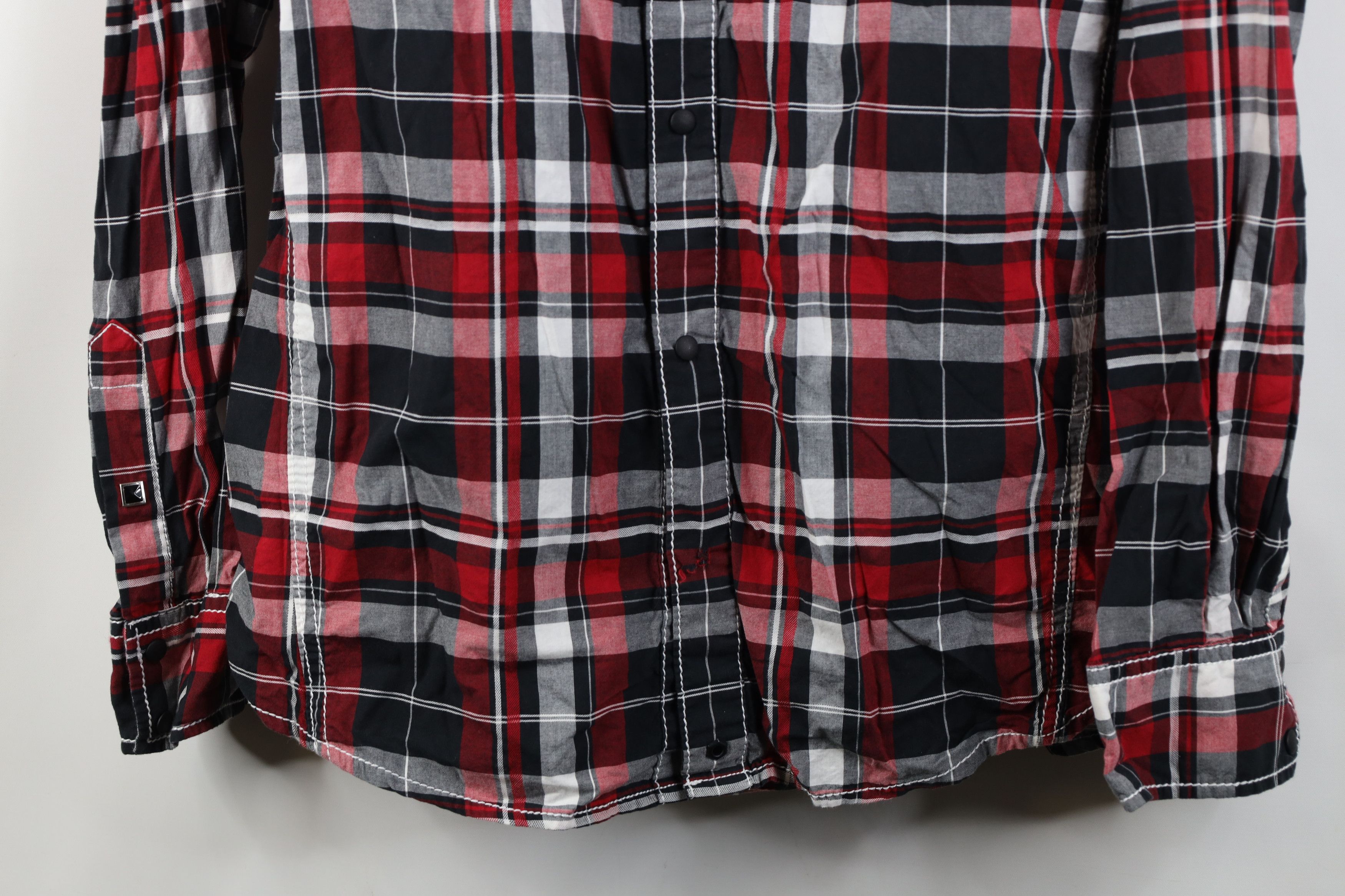 Vintage Buckle BKE Black Fit Thick Stitch Snap Button Shirt Plaid Size US L / EU 52-54 / 3 - 3 Thumbnail