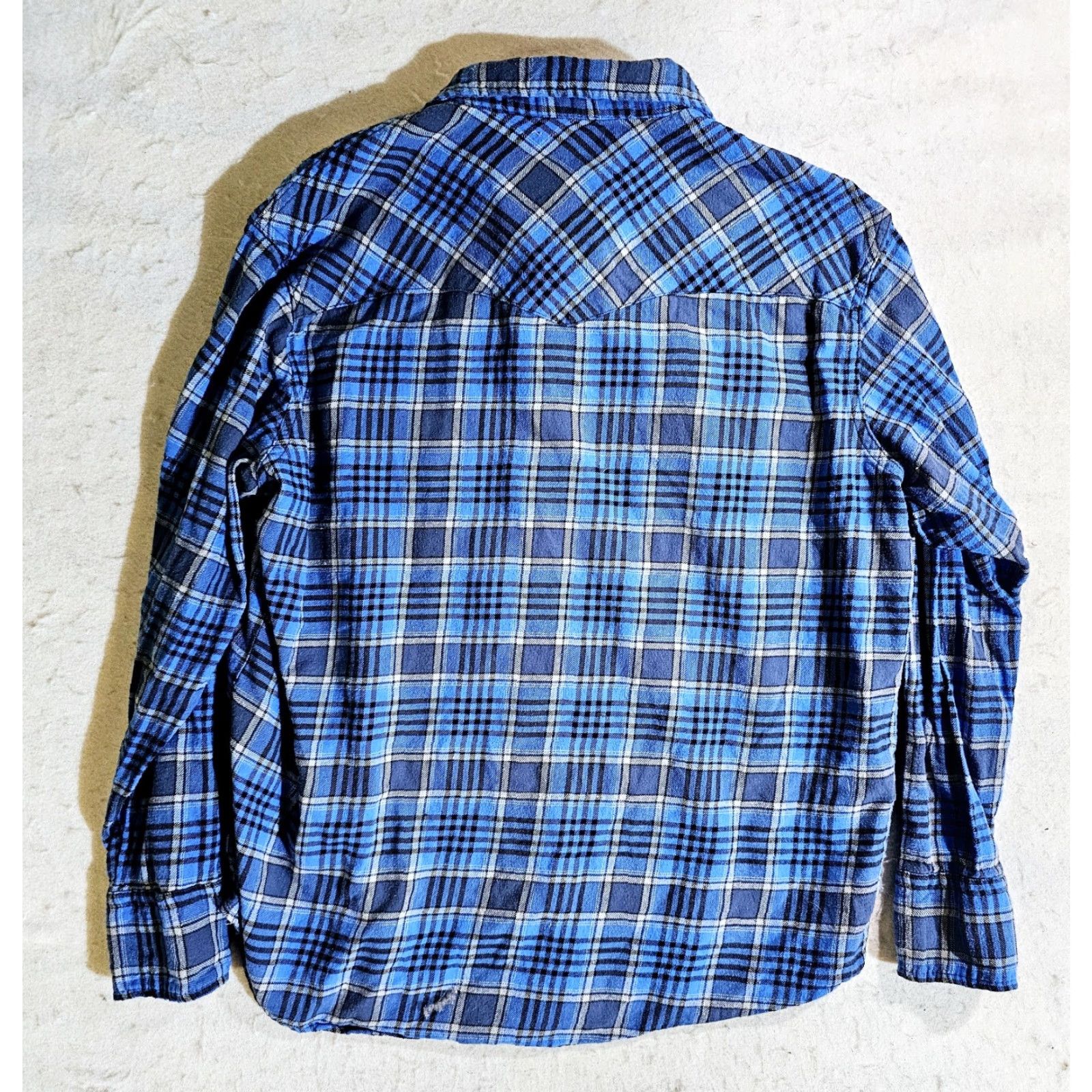 Wrangler VINTAGE Wrangler Wrancher Mens 100% Cotton Plaid Pearl Snap Western Shirt XL Blue Mens Size US XL / EU 56 / 4 - 7 Thumbnail