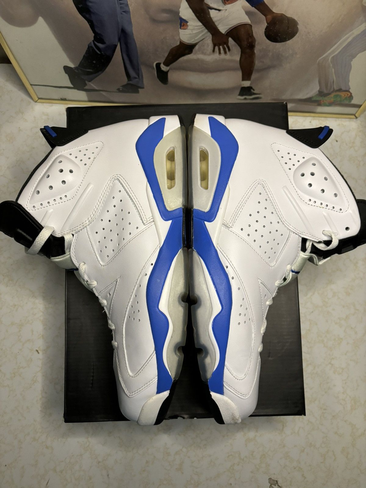 Jordan Brand Air Jordan 6 Retro 2014 Sport Blue 2014 Size US 12 / EU 45 - 4 Thumbnail