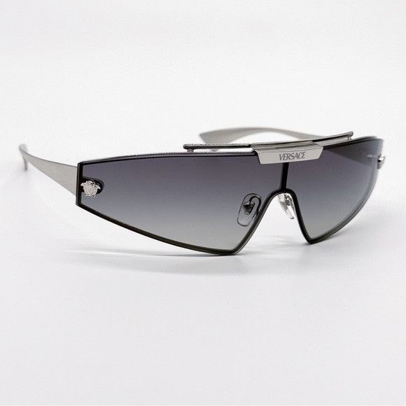 Versace NEW VERSACE MOD 2265 1000/11 SHIELD VE2265 100011 GREY BLUE Size ONE SIZE - 4 Thumbnail