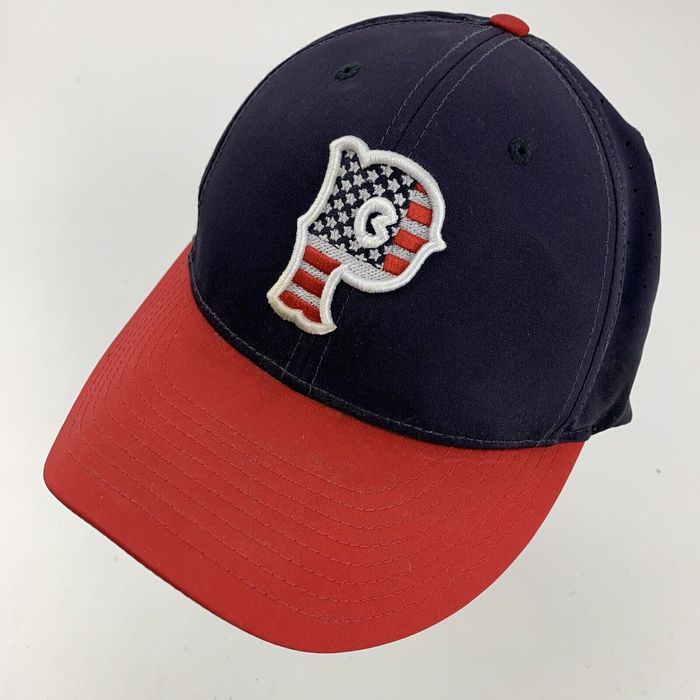 Bally Unknown P American Flag Logo Ball Cap Hat Fitted L/XL Baseball