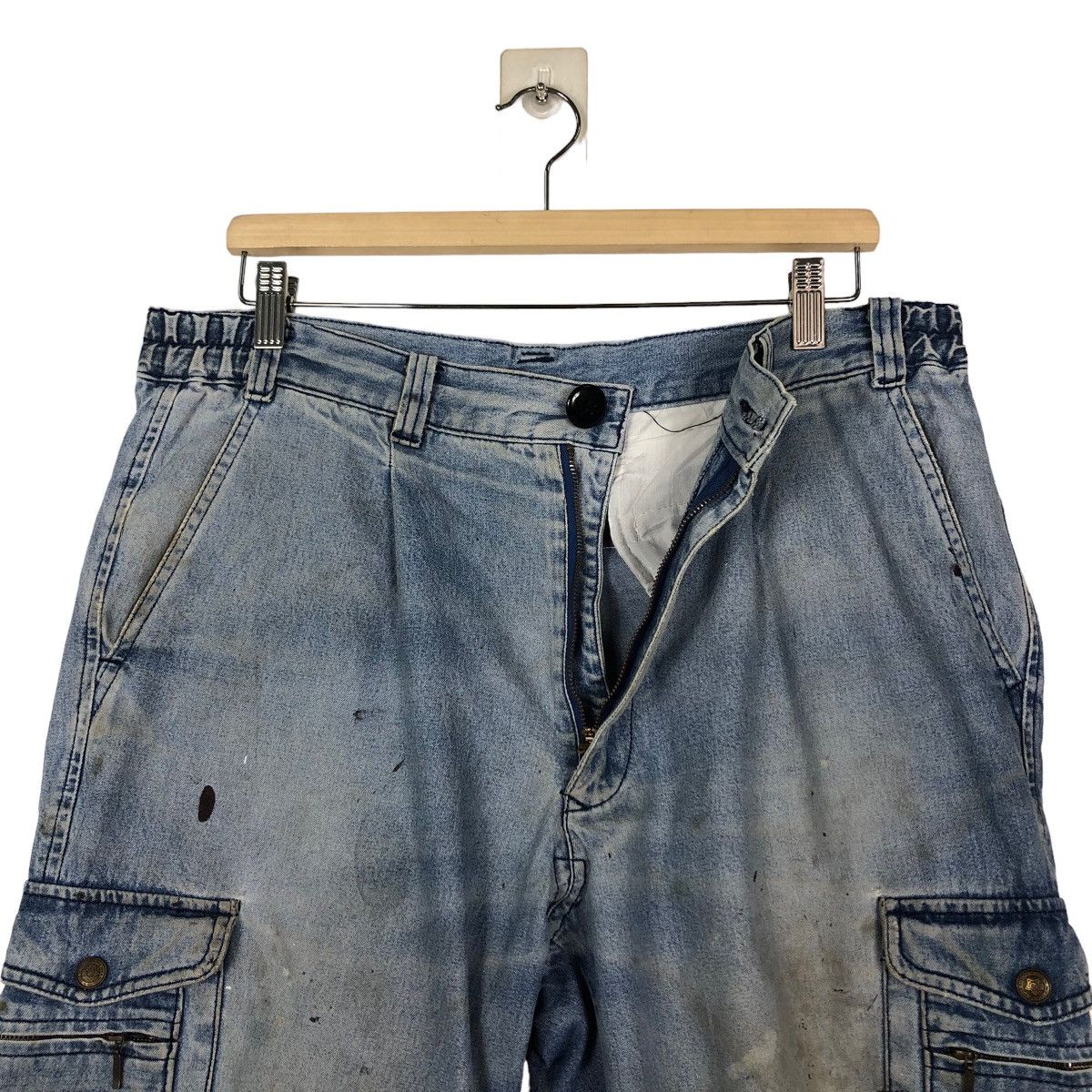 Japanese Brand 🔥Vintage Bush Cargo Jeans Biker Painter Workers Usa Size US 36 / EU 52 - 16 Thumbnail