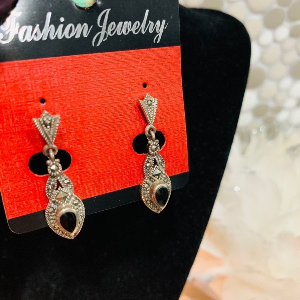 Other Sterling Silver w Marcasite Earrings BN Size ONE SIZE - 5 Thumbnail
