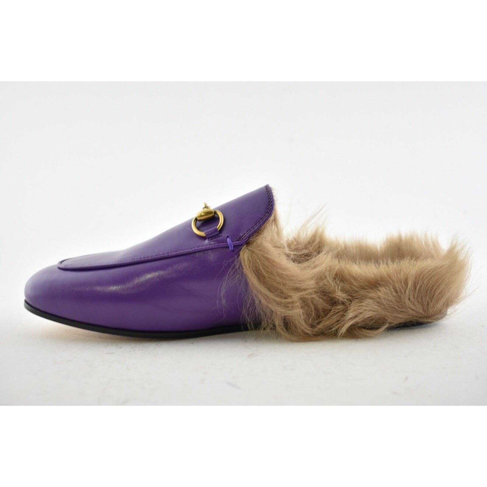 Gucci Princetown Leather Fur Loafer Slide Mule Slipper Flat 37 Size US 7 / IT 37 - 9 Thumbnail