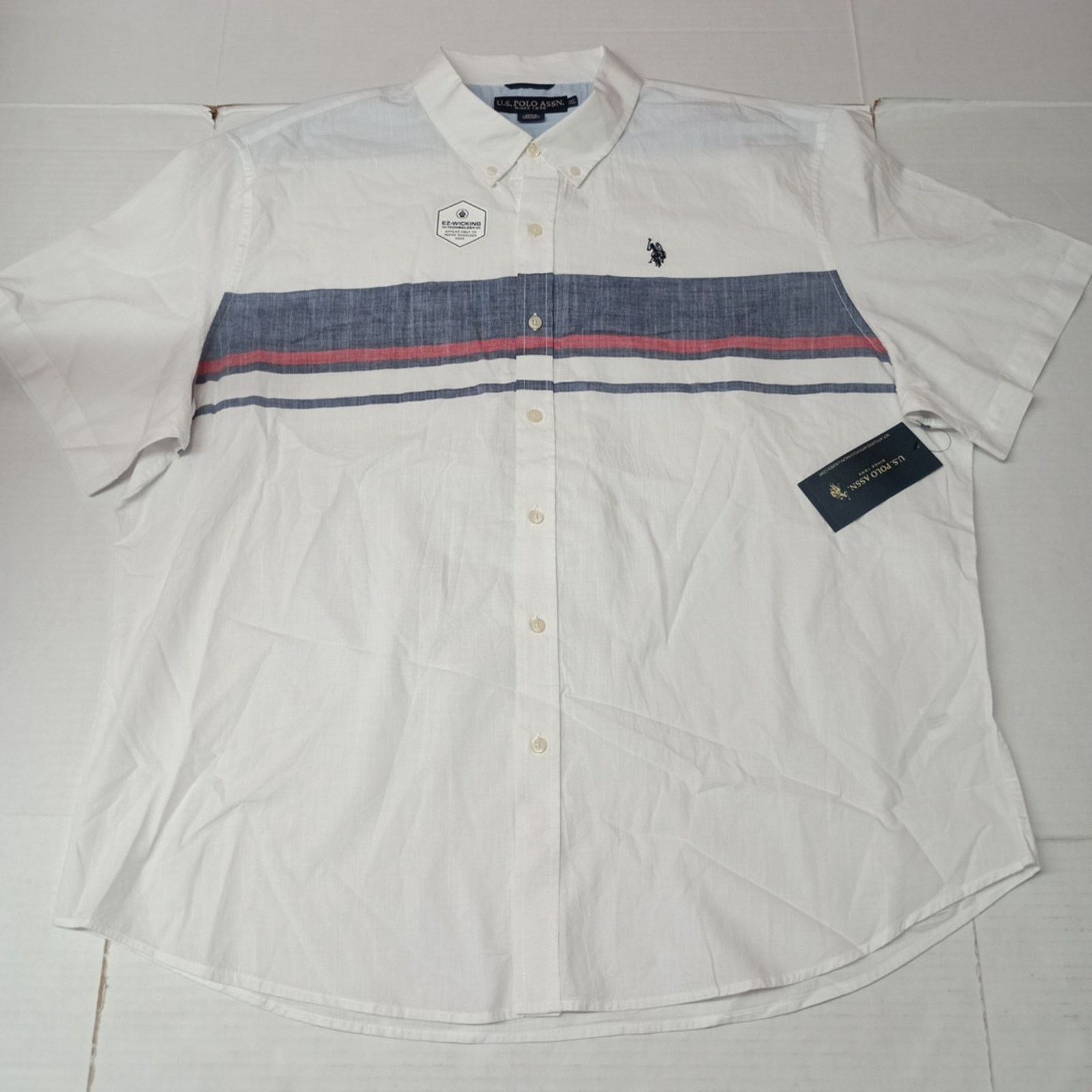 U.S. Polo Assn. U.S. Polo Assn. Woven Shirt Men's 3XL Optic White Ez Wicking Size US XXL / EU 58 / 5 - 1 Thumbnail
