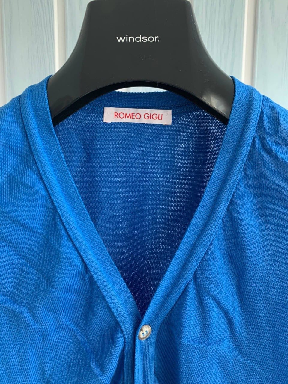 Romeo Gigli Romeo Gigli Man Blue Knit Cotton V-Neck Sleeveless Vest Size US M / EU 48-50 / 2 - 10 Thumbnail