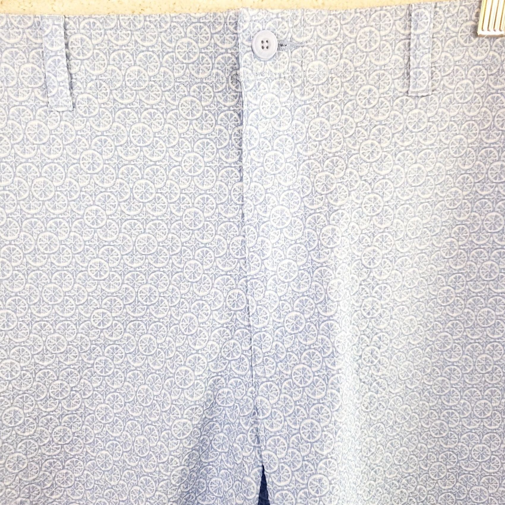 Vintage Pro Tour Mens 38x10 Blue Geometric Polyester Shorts Stretch Chino Casual Golf 10 Inseam Zip Flat Front Mid Rise Mens Size US 38 / EU 54 - 3 Thumbnail