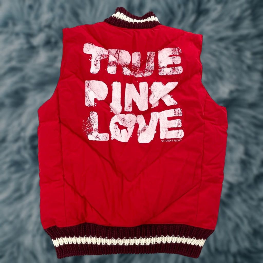 Victoria's Secret Victoria's Secret PINK Womens Vest XS/S Down Insulated Zip Puffer Love Red Casual Winter Size XS / US 0-2 / IT 36-38 - 1 Thumbnail