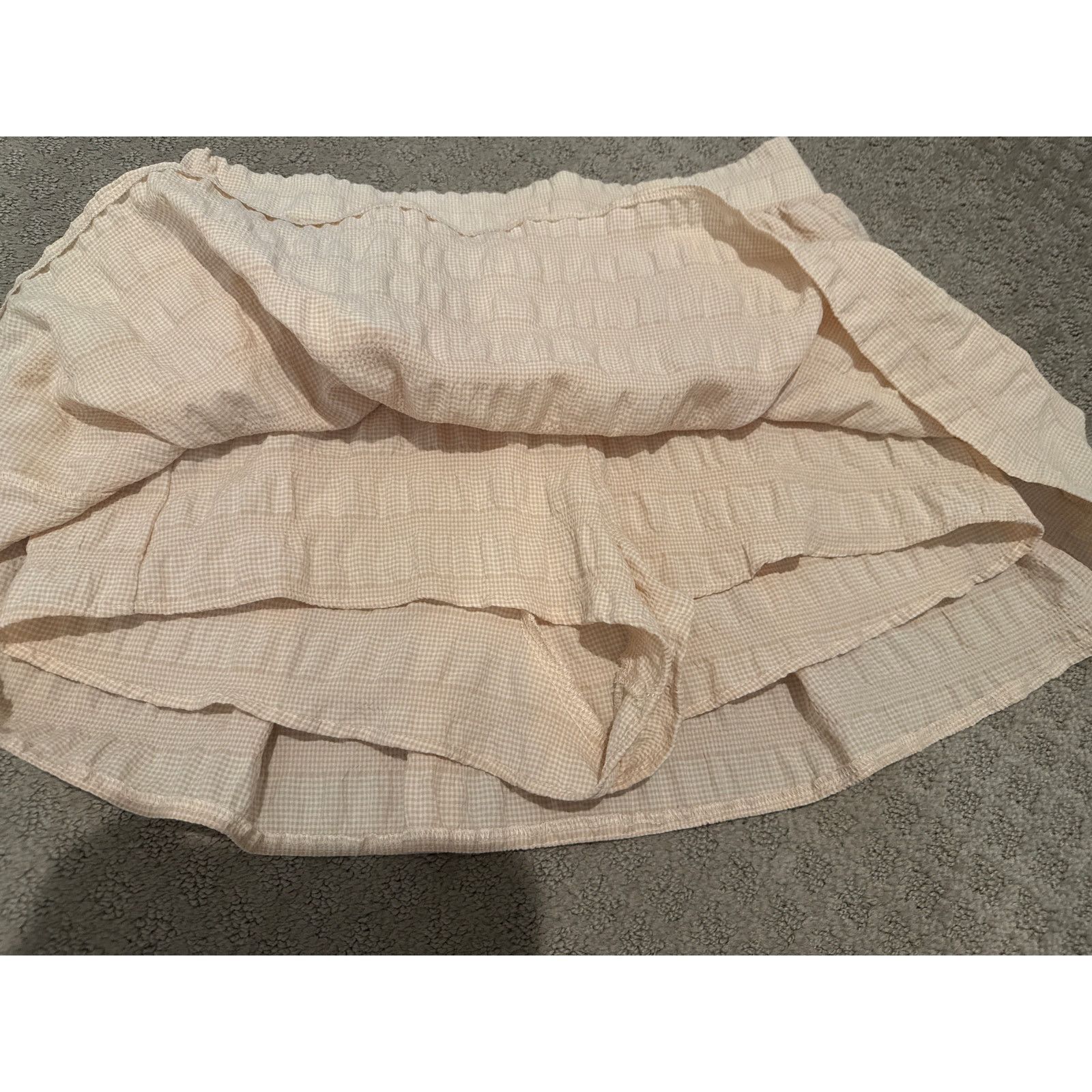 Zara Zara Cream Ivory Brown Checkered Plaid Textured Skort, M Size 28" / US 6 / IT 42 - 5 Thumbnail