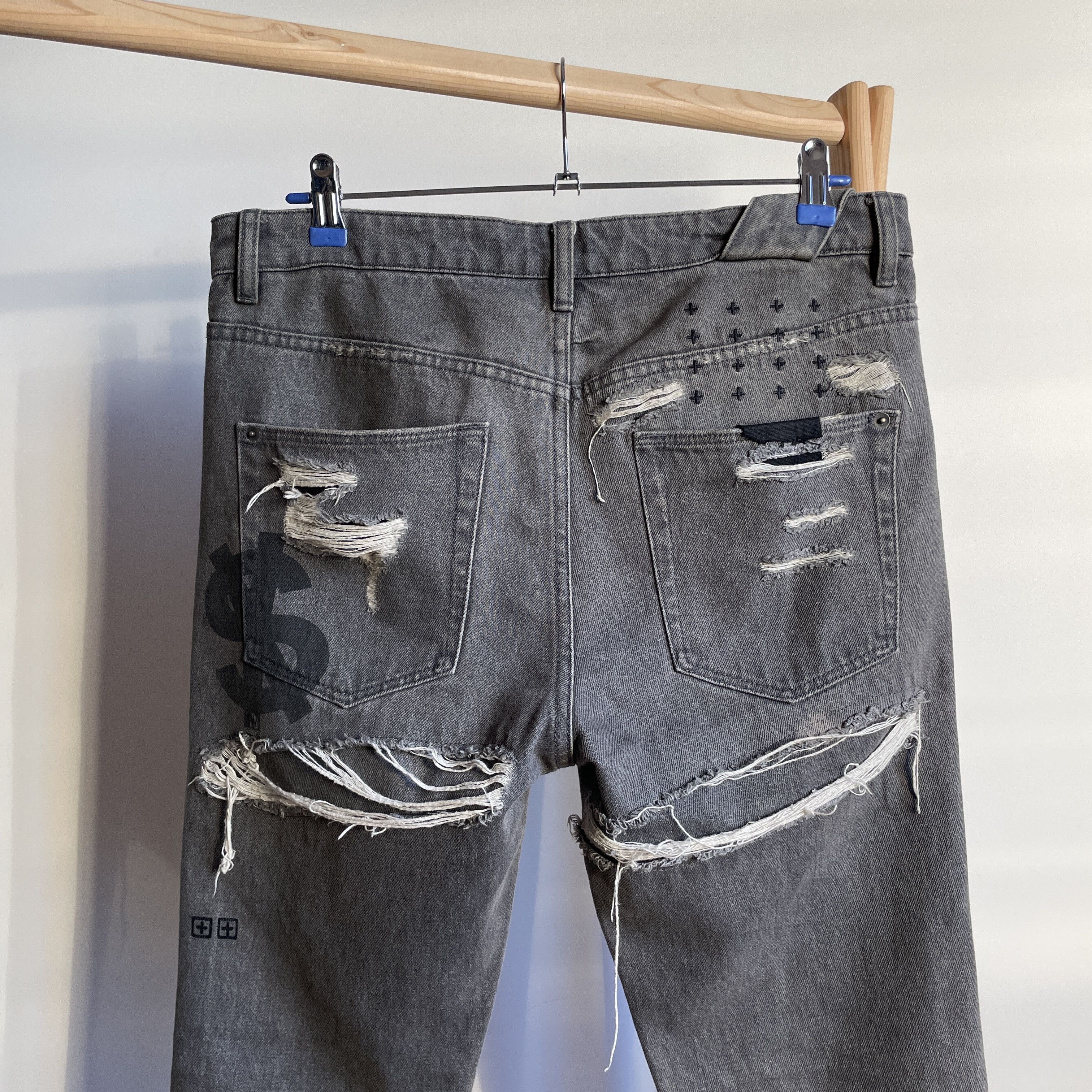 Ksubi Ksubi Chitch Fire Starter Distressed Gray Denim Size 32 Size US 32 / EU 48 - 5 Thumbnail