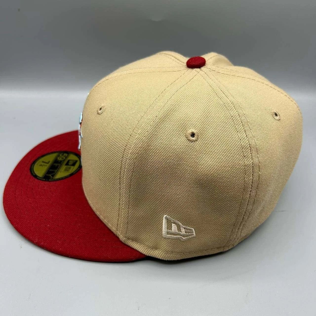 New Era Houston Astros Hat Men 7 1/4 Beige Red MLB Fitted Cap Size ONE SIZE - 6 Thumbnail