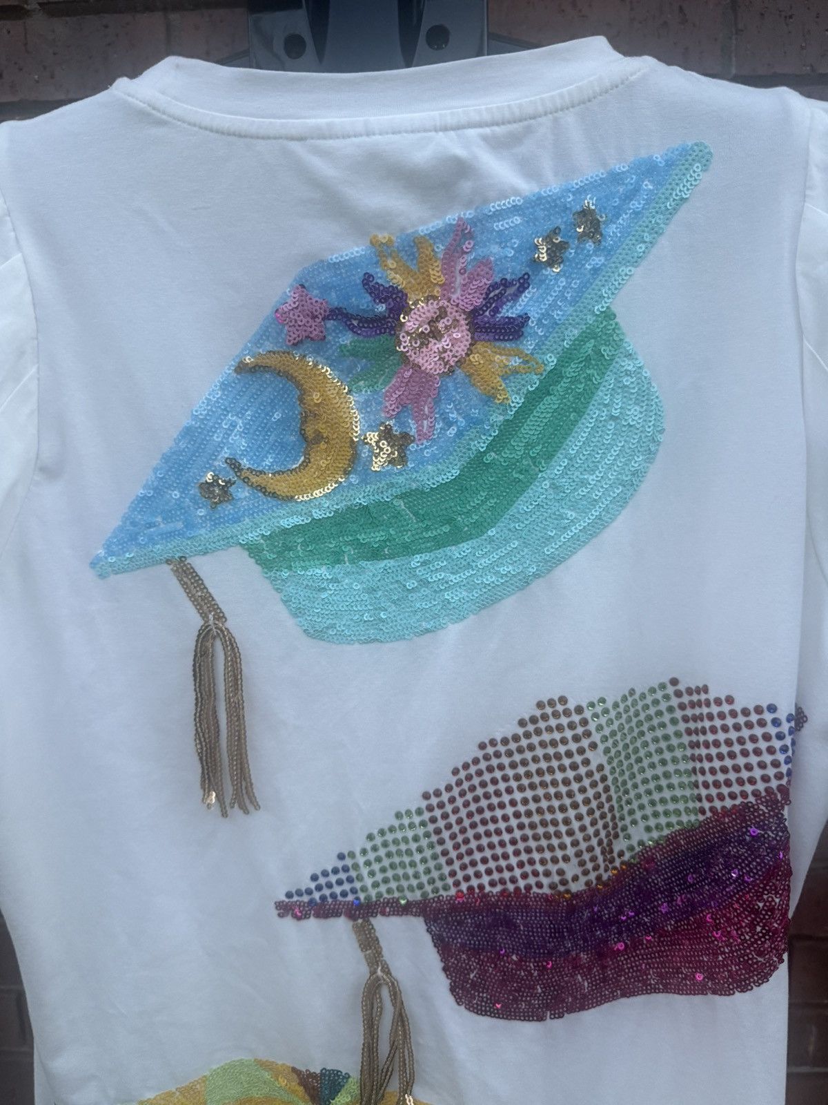Other Queen Of Sparkles Graduation Hat Poof Sleeve Dress White Size S / US 4 / IT 40 - 4 Thumbnail